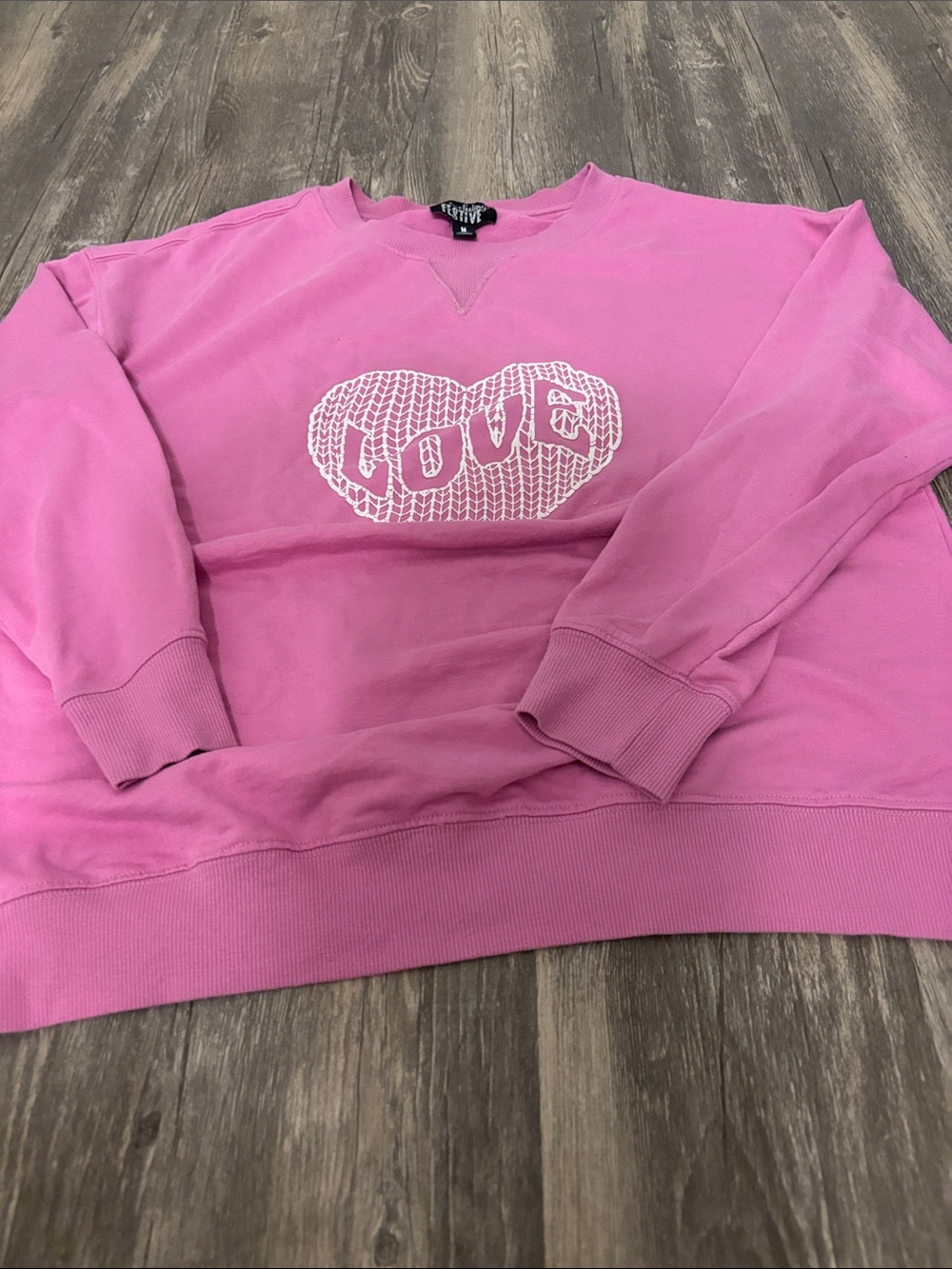 Wildfox Pink 'Love' Heart Crewneck Sweatshirt